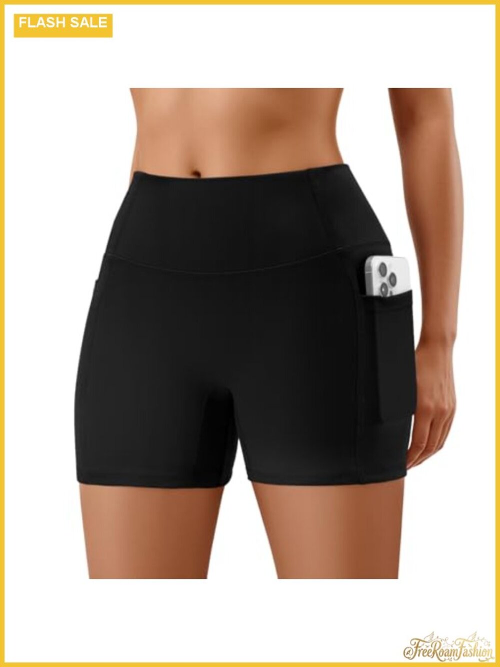 High Waist Biker Shorts with Pockets - Women's Yoga Workout Shorts